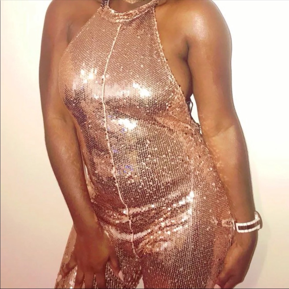 Rose Gold Sequin Jumpsuit